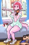 Rating: s
ID: 5602873
Date: 2025-05-27 18:05:42 -0400
Status: active
Score: 3
2025 5_fingers absurd_res anthro artist_name bed bedroom bowed_string_instrument breasts cavemanon_studios ceratopsian cleavage clothed clothing dannoartista digital_drawing_(artwork) digital_media_(artwork) dinosaur dress einiosaurus eyelashes facial_horn fan_character female fingers footwear freckled_face freckles frill_(anatomy) furniture glistening glistening_body glistening_scales hair hi_res horn long_tail musical_instrument nose_horn off_shoulder on_bed ornithischian pink_body pink_hair pink_scales playing_music playing_violin prehistoric_species red_eyes reptile scales scalie shoes short_hair sitting sitting_on_bed smile sneakers snoot_game solo string_instrument tail text thick_thighs trixie_(dannoartista) violin watermark wide_hipped_anthro wide_hipped_female wide_hips post #5602873