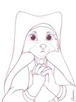Rating: s
ID: 2796904
Date: 2021-06-22 10:46:34 -0400
Status: active
Score: 16
3:4 5_fingers anthro big_eyes canid canine cheek_tuft clasped_hands claws disney eyelashes facial_tuft female finger_claws fingers fox fur headdress hi_res jewelry line_art looking_at_viewer maid_marian mammal monochrome mouth_closed necklace neutral_expression noxu philtrum red_fox robin_hood_(disney) simple_background solo true_fox tuft veil white_background wimple post #2796904