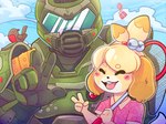 Rating: s
ID: 4034075
Date: 2023-05-05 13:23:36 -0400
Status: active
Score: 137
accessory ambient_bird ambient_flier ambient_silhouette animal_crossing anthro armor avian balloon bell bird blonde_hair blush buckteeth bug_net canid canine canis carrying_another clothed clothing cloud digital_media_(artwork) domestic_dog doom_(series) doom_slayer duo_focus eyes_closed female feral full_armor fur gesture gift gloves green_body group hair hair_accessory hair_tie hand_gesture handwear headgear helmet holding_object human humanoid id_software inflatable isabelle_(animal_crossing) male male/female mammal microsoft net_on_shoulder nintendo object_on_shoulder on_shoulder open_mouth outside photo present_balloon_(animal_crossing) shih_tzu shirt silhouette simple_background size_difference sky smile tail teeth thehiggles tongue topwear toy_dog v_sign visor wings yellow_body yellow_fur post #4034075