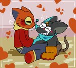 Rating: s
ID: 5554144
Date: 2025-05-06 22:35:05 -0400
Status: active
Score: 15
2022 anthro blue_kerchief blue_neckerchief blush blush_lines border clothing digital_media_(artwork) domestic_cat duo felid feline felis fur gloves grey_body grey_fur handwear heart_(mad_rat_dead) heart_symbol hearts_around_body hi_res hoodie kerchief mad_rat_(mad_rat_dead) mad_rat_dead male male/male mammal murid murine neckerchief neckwear nippon_ichi_software orange_body orange_fur pawplants rat red_clothing red_hoodie red_topwear rodent romantic romantic_couple smile stitch_(sewing) tail teeth topwear whiskers post #5554144