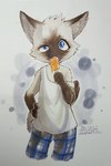 Rating: s
ID: 2940386
Date: 2021-09-23 01:09:26 -0400
Status: active
Score: 61
abstract_background anthro arm_tuft black_nose blue_eyes bottomwear brown_body brown_fur cheek_tuft clothed clothing domestic_cat eating facial_markings facial_tuft felid feline felis ffjjfjci food fur gloves_(marking) hand_on_hip head_markings hi_res inner_ear_fluff kemono li_shenao_(ffjjfjci) licking_popsicle looking_at_viewer male mammal markings off_shoulder pants popsicle shirt signature solo standing tank_top tongue topwear tuft whiskers white_body white_fur post #2940386