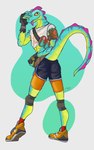 Rating: s
ID: 5651592
Date: 2025-06-18 17:13:01 -0400
Status: active
Score: 13
5:8 anthro athletic athletic_male bandolier black_clothing blep bottomwear butt butt_pose clothed clothed_anthro clothed_male clothing crop_top digital_media_(artwork) epic_games exposure_variation fanny_pack fingerless_gloves footwear fortnite gloves green_body hand_on_face handwear hi_res knee_pads krowbutt lizard lizzik_(fortnite) looking_at_viewer looking_back looking_back_at_viewer male orange_clothing orange_footwear plantigrade pose raised_heel reptile ripped_sleeves scales scalie shirt shoes shorts simple_background smile smiling_at_viewer solo tail tongue tongue_out topwear torn_clothing torn_shirt torn_topwear white_clothing post #5651592