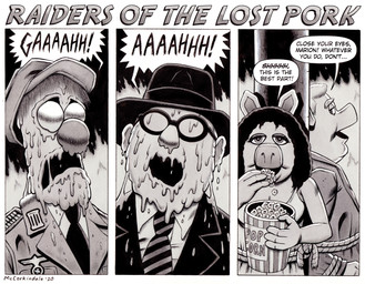 Rating: s
ID: 2550616
Date: 2020-12-30 11:51:19 -0500
Status: active
Score: 56
2020 4_fingers anthro arnold_toht artist_name beaker_(muppets) big_nose black_and_white black_hair border bound breasts bruce_mccorkindale bunsen_honeydew cleavage clothed clothing comic crossover dialogue domestic_pig dying english_text eyewear face_melting fedora female fingers fire food glasses greyscale group hair hat headgear headwear hermann_dietrich hi_res humanoid humor indiana_jones indiana_jones_(franchise) jacket link_hogthrob male mammal marion_ravenwood medal melting melting_flesh melting_mouth miss_piggy mixed_media monochrome muppet muppets nazi nazi_uniform necktie pain parody popcorn popcorn_bucket pun raiders_of_the_lost_ark screaming shirt shush signature snout speech_bubble suid suine sus_(pig) swastika tank_top text the_muppet_show topwear white_border post #2550616