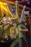 Rating: s
ID: 5576566
Date: 2025-05-16 13:20:53 -0400
Status: pending
Score: 7
2025 3_horns 5_fingers absurd_res amber_eyes ankylosaurian ankylosaurid ankylosaurus anon_(snoot_game) anthro artist_name backpack big_breasts black_body black_clothing black_gloves black_handwear black_scales black_sweatpants black_topwear black_vest blonde_hair bottomwear breasts brown_hair buster_(iwhtg) carrying_another cavemanon_studios ceratopsian chervyarts clothing concert cross-popping_vein denim denim_bottomwear denim_clothing detailed_background devil_horns_(gesture) digital_drawing_(artwork) digital_media_(artwork) dinosaur facial_horn facial_spikes fan_character female fingerless_gloves fingers frill_(anatomy) gesture gloves goodbye_volcano_high green_clothing green_eyes green_jacket green_topwear group hair hand_gesture handwear hebrew_text hi_res holding_object holding_sign hoodie horn human human_on_anthro i_wani_hug_that_gator interspecies jacket jeans light-skinned_male light_body light_skin long_tail magnolia_blackwell_(wwcs) male mammal miguel_(chervyarts) motion_lines multi_horn multicolored_body multicolored_scales nose_horn ori_g_poster_(wwcs) ornithischian pants piggyback prehistoric_species purple_body purple_hair purple_scales red_body red_eyes red_scales red_sneakers reptile scales scalie short_hair sign snoot_game spikes spikes_(anatomy) sweatpants tail tan_body tan_scales text thyreophoran topwear triceratops trish_(gvh) two_tone_body two_tone_scales vest watermark what_words_can't_say white_body white_scales yellow_clothing yellow_hoodie yellow_topwear post #5576566