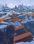 Rating: s
ID: 4875861
Date: 2024-06-24 15:55:13 -0400
Status: active
Score: 71
2024 absurd_res anthro avian beak bird blue_body blue_bottomwear blue_clothing blue_feathers blue_hair bottomwear bridge canyon clothed clothing coniferous_forest coniferous_tree detailed_background digital_media_(artwork) digital_painting_(artwork) eyewear feathers female footwear goggles hair hammer hi_res kneeling martlet_(undertale_yellow) musical_note musical_symbol on_one_knee painting_(artwork) rope rope_bridge signature snow solo symbol tools undertale undertale_(series) undertale_yellow vulkiri yellow_beak yellow_clothing yellow_footwear post #4875861