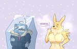 Rating: s
ID: 4461242
Date: 2023-12-08 22:00:17 -0500
Status: active
Score: 29
angry antenna_wire anthro arm_tuft bandai_namco broken_glass canid cheek_tuft clothing coat cold cross-popping_vein curvy_figure digimon digimon_(species) dipstick_ears duo ear_markings elbow_tuft electronics facial_hair facial_tuft female fluffy for_a_head freezing frozen frozen_solid fur glass grey_body hi_res hourglass_figure ice ice_cube kelnich looking_at_another male male/female mammal multicolored_body multicolored_ears naturally_censored neck_tuft necktie nipple_tuft nude object_head puffer_jacket red_necktie renamon screen screen_face screen_head snow snowflake speech_bubble television topwear tuft tv_head two_tone_body vitpla yellow_body yellow_fur post #4461242