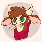 Rating: s
ID: 5013813
Date: 2024-08-27 15:48:34 -0400
Status: active
Score: 19
1:1 2018 2_horns arizona_cow_(tfh) artist_name bovid bovine brown_body brown_fur brown_hair bust_portrait cattle curved_horn digital_drawing_(artwork) digital_media_(artwork) eyelashes eyelashes_through_hair female feral flat_colors fur furrowed_brow green_eyes grey_background hair horn kerchief low_res mammal mouth_closed multicolored_body multicolored_fur neckerchief neckwear no_pupils portrait rakkyoarts red_kerchief red_neckerchief short_hair short_horn simple_background small_horn solo tan_inner_ear text them's_fightin'_herds translucent translucent_hair two_tone_body two_tone_fur wheat wheat_in_mouth white_body white_fur white_horn post #5013813