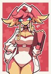 Rating: s
ID: 4841796
Date: 2024-06-09 23:58:30 -0400
Status: active
Score: 48
2024 audino blue_eyes breasts cleavage closed_smile clothed clothing collar digital_media_(artwork) eyebrows female generation_5_pokemon hair looking_at_viewer mouth_closed nintendo nurse_clothing ny_sagittarius pokeball pokeball_collar pokemon pokemon_(species) pupils signature simple_background smile solo white_pupils wide_hips post #4841796