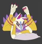 Rating: s
ID: 1222541
Date: 2017-05-20 23:01:16 -0400
Status: active
Score: 35
2017 3_toes 5_fingers absurd_res anthro asian_mythology bent_legs blue_sclera budge_(artist) calves_up canid canine claws digital_media_(artwork) east_asian_mythology feet fingers foot_focus fox fox_spirit fur hi_res hindpaw kyubi_(yo-kai_watch) level-5 looking_at_viewer lying male mammal markings multi_tail mythology on_front paws pillow pink_markings purple_body purple_fur raised_calf simple_background smile soles solo tail toe_claws toes white_body white_fur yellow_body yellow_fur yo-kai_watch post #1222541