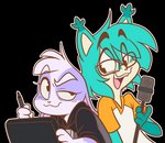 Rating: s
ID: 2381777
Date: 2020-08-23 05:30:45 -0400
Status: active
Score: 43
alpha_channel anthro ashley_nichols blue_body blue_fur blush drawing_tablet duo electronics eyewear felid female fur glasses hunibun hunicast kovicat lagomorph leporid long_ears male mammal microphone purple_body purple_fur rabbit smile smirk tablet post #2381777