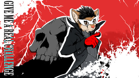 anthro black_hair brown_eyes clothing cosplay cougar facial_hair feline gloves hair hi_res hyperchaotix lightning male mammal mask megami_tensei persona persona_5 pink_nose pointing randochris_(character) skull spiked_hair text trenchcoat wallpaper
Rating: Safe
Score: 0
User: RandoChris
Date: July 23, 2017 anthro black_hair brown_eyes clothing cosplay cougar facial_hair feline gloves hair hi_res hyperchaotix lightning male mammal mask megami_tensei persona persona_5 pink_nose pointing randochris_(character) skull spiked_hair text trenchcoat wallpaper
Rating: Safe
Score: 0
User: RandoChris
Date: July 23, 2017