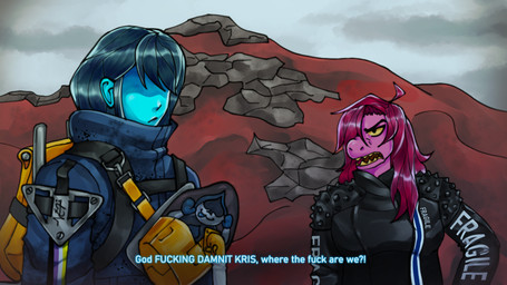 Rating: s
ID: 5677045
Date: 2025-06-30 04:01:19 -0400
Status: pending
Score: 11
ambiguous_gender annoyed anthro backpack blue_body blue_skin clothing crossover dark_hair darkner death_stranding deltarune dialogue duo emerald_4-ce exclamation_point eyeless female hair hair_over_eye harness hi_res hill human humanoid kris_(deltarune) kris_where_are_we lancer_(deltarune) leather leather_clothing lgbt_pride long_hair looking_at_another male mammal meme nonbinary_(lore) nonbinary_pride_colors parody pink_body pink_skin pride_colors profanity purple_hair question_mark reptile scalie shadowed_eyes sharp_teeth sky suit susie_(deltarune) talking_to_another teeth text text_on_clothing undertale_(series) yellow_eyes yellow_teeth post #5677045