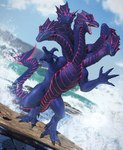 Rating: s
ID: 3655256
Date: 2022-10-28 13:07:44 -0400
Status: active
Score: 90
2020 5_heads ambiguous_gender blue_body blue_scales blue_sky dated ear_frill european_mythology fangs feral frill_(anatomy) front_view full-length_portrait greek_mythology head_crest head_frill hi_res hydra khyaber multi_head mythology open_mouth outside pink_eyes pink_tongue portrait pupils reflection scales scalie sharp_teeth signature sky slit_pupils solo splash tail tail_frill teeth tongue voxatal water post #3655256