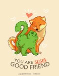 Rating: s
ID: 5547293
Date: 2025-05-03 22:30:29 -0400
Status: active
Score: 6
2021 ambiguous_gender black_nose blep canid canine duo english_text eyes_closed felid feline feral food food_creature fur green_body heart_symbol hi_res holidays instagram_logo mammal orange_body orange_fur orange_text red_tongue simple_background sushi-tomodachi tan_background text tongue tongue_out traditional_media_(artwork) twitter twitter_logo valentine's_day valentine's_day_card zhivago_(artist) post #5547293
