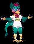 Rating: s
ID: 5617462
Date: 2025-06-02 21:40:27 -0400
Status: active
Score: 1
2019 3_toes alpha_channel anthro arm_feathers avian avian_caruncle beak beastofeuthanasia black_eyebrows blue_eyes blue_pupils bottomless bottomless_anthro bottomless_male cheesy_(tigerlyn) claws closed_beak clothed clothing cockatrice colored dated dewlap_(anatomy) digital_drawing_(artwork) digital_media_(artwork) ear_tuft english_description european_mythology eyebrows feather_hair feathers feet finger_claws full-length_portrait hair hi_res looking_at_self male male_anthro multicolored_eyes mythological_avian mythological_creature mythological_scalie mythology orange_beak orange_body orange_feathers pink_eyes pink_sclera portrait pseudo_hair pupils red_hair scalie shaded shirt short_hair signature simple_background solo spade_tail standing straight_legs t-shirt tail talon_hands talons teal_body teal_feathers teal_tail teletubbies text_on_t-shirt toe_claws toes topwear transparent_background tuft two_tone_eyes wattle white_claws white_clothing white_shirt white_t-shirt white_topwear post #5617462