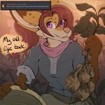 Rating: s
ID: 4825764
Date: 2024-06-03 06:29:31 -0400
Status: active
Score: 68
anthro ask_blog basket building canid canine clothed clothing cloud collecting container content_smile farm farming feels female flashback food fox gathering harvesting hi_res house howlart leaf looking_at_viewer mammal merri_(howlart) outside plant reminiscing sky smile smiling_at_viewer solo vegetable post #4825764