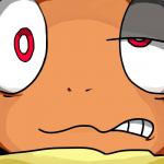 1:1 2016 ambiguous_gender clenched_teeth close-up generation_5_pokemon headshot_portrait hi_res icon looking_at_viewer nintendo nishikunsp one_eye_half-closed orange_body orgasm_face pokemon pokemon_(species) portrait red_eyes scrafty solo teeth yellow_body
