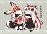 Rating: s
ID: 3825884
Date: 2023-01-21 23:40:14 -0500
Status: active
Score: 53
3_toes accessory black_body black_fur blep blindfold blush bodily_fluids bow_(feature) bow_accessory bow_ribbon chest_tuft chewing chinese_new_year chinese_zodiac clothing digital_media_(artwork) drooling duo feet female feral fur hair hair_accessory hair_bow hair_ribbon headgear headwear heart_symbol holidays lagomorph leporid lion_dance male mammal missaka money new_year nier_automata object_in_mouth pink_nose platinumgames rabbit ribbons saliva side_by_side simple_background sitting smile standing text toes tongue tongue_out tuft white_body white_fur year_of_the_rabbit yorha_2b yorha_9s post #3825884