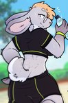 Rating: s
ID: 4703151
Date: 2024-04-06 10:50:35 -0400
Status: active
Score: 64
afterimage alternate_species anthro arm_tuft biped black_bottomwear black_clothing black_shirt black_shorts black_topwear blurred_background bottle bottomwear breasts butt butt_pose clothing container crop_top elbow_tuft emanata eyewear female floppy_ears fur glasses grey_body grey_fur hair half-closed_eyes hi_res holding_object lagomorph lagomorph_nose leporid lop_ears mammal markings narrowed_eyes nic_(nicopossum) niccy nicopossum orange_hair outside pink_eyes pink_inner_ear pose rabbit rear_view red_eyes scut_tail shirt short_tail shorts solo spots spotted_markings tail tail_tuft topwear tuft water_bottle post #4703151