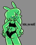 Rating: s
ID: 5591597
Date: 2025-05-22 20:33:12 -0400
Status: active
Score: 10
2025 aliasing animal_humanoid binary_drawing black_bra black_clothing black_panties black_underwear blush blush_stickers bra butt clothed clothing dialogue digital_drawing_(artwork) digital_media_(artwork) empty_eyes english_text exposure_variation eyelashes female fingers flat_colors goo_creature goo_humanoid green_body green_hair grey_background hair hair_over_eye hands_on_hips hi_res humanoid insult insulting_viewer lagomorph lagomorph_humanoid leporid_humanoid looking_at_viewer looking_back looking_back_at_viewer mammal mammal_humanoid open_mouth open_smile panties pantsless portrait rabbit_humanoid rear_view scut_tail shaking_butt short_tail simple_background smile solo tail talking_to_viewer taunting text three-quarter_portrait training_bra underwear weirdenned white_eyes post #5591597