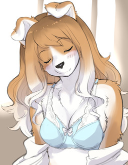 Rating: s
ID: 5693656
Date: 2025-07-08 02:58:58 -0400
Status: active
Score: 127
2025 anthro blush bra breasts canid canine canis cleavage clothed clothing digital_media_(artwork) domestic_dog eyes_closed female female_anthro floppy_ears fur hair hi_res inukoro_(kikurage) kemono kikurage koriyama_meiko long_hair mammal solo underwear post #5693656