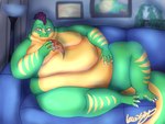 Rating: s
ID: 5365375
Date: 2025-02-11 00:50:33 -0500
Status: active
Score: 5
2024 4_fingers 4_toes anthro arms_bent belly big_belly blue_sofa blush claws closed_smile colored digital_drawing_(artwork) digital_media_(artwork) dinosaur double_chin e621_post_recursion english_description fat_arms feathered_crest feathers featureless_chest feet fingers floor_lamp food front_view furniture green_body green_skin green_tail grey_wall head_crest hi_res holding_food holding_object holding_pizza karo_siup lamp light lighting male moobs morbidly_obese mouth_closed nude_anthro nude_male obese obese_anthro obese_male on_sofa overweight overweight_anthro overweight_male picture_frame pizza pizza_slice plant plant_pot potted_plant prehistoric_species reptile scalie shaded shelf signature sitting sitting_on_sofa smile sofa solo striped_arms striped_legs stripes tail tan_curtains theropod thick_thighs toes troodon troodon_(character) troodontid wall_(structure) white_claws window_curtains yellow_body yellow_eyes yellow_skin yellow_stripes yellow_tail post #5365375