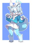 Rating: s
ID: 5559759
Date: 2025-05-09 11:02:09 -0400
Status: active
Score: 17
2025 absurd_res accessory anthro arona_(blue_archive) blue_archive blue_body blue_eyes blue_fur blue_hair blush bottomwear bow_tie braided_hair clothing domestic_cat eyelashes felid feline felis female fur hair hair_accessory hairband halo hi_res lk149 long_sleeves mammal sailor_uniform short_hair simple_background single_braid skirt smile smiling_at_viewer solo standing tail post #5559759