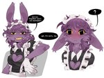 Rating: s
ID: 5665831
Date: 2025-06-24 22:52:50 -0400
Status: active
Score: 61
2025 5_fingers anthro black_clothing black_dress black_eyes blush blush_lines bodily_fluids breasts cleavage cleavage_cutout clothed clothed_anthro clothed_female clothing crossgender cutout dialogue dress ears_down english_text eyebrows eyelashes female female_anthro fingers flustered fur glitch_productions gloves hair half-closed_eyes handwear heart_cutout hi_res humanoid_hands jax_(tadc) lagomorph leporid long_hair maid_headdress maid_uniform mammal medium_breasts mouth_closed mtf_crossgender multicolored_clothing multicolored_dress narrowed_eyes noseless offscreen_character pivoted_ears purple_body purple_ears purple_eyebrows purple_fur purple_hair question_mark rabbit raccoattack raised_eyebrow sequence simple_background sitting smile smirk solo speech_bubble sweat sweaty_face talking_to_another teeth text the_amazing_digital_circus two_tone_clothing two_tone_dress uniform whiskers white_background white_clothing white_dress white_gloves white_handwear white_text white_whiskers wide_eyed yellow_sclera yellow_teeth post #5665831