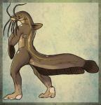 Rating: s
ID: 1283725
Date: 2017-07-22 22:29:43 -0400
Status: active
Score: 14
2015 airsac_catfish ambiguous_gender antennae_(anatomy) anthro arm_fin asian_stinging_catfish athletic athletic_ambiguous athletic_anthro barefoot biped border brown_background brown_body brown_border brown_countershading catfish countershade_face countershade_tail countershade_torso countershading digital_media_(artwork) dorsal_fin feet fin fish glistening hand_on_chest humanoid_feet imperatorcaesar long_neck long_tail looking_at_viewer looking_away looking_back marine nude outside_border plantigrade raised_heel rear_view side_view simple_background solo standing tail tail_fin textured_background thick_tail whiskers yellow_eyes yellow_sclera post #1283725