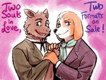 Rating: s
ID: 4392950
Date: 2023-11-03 23:57:49 -0400
Status: active
Score: 19
4:3 anthro bat beagle blue_eyes canid canine canis clothing daniel_lierre digital_media_(artwork) domestic_dog duo english_text fruitz fur green_eyes hand_holding head_tuft hunting_dog looking_at_viewer male male/male mammal megabat nate_haynes necktie purple_background scent_hound simple_background smile suit_and_tie text tuft two_souls_of_fangcrest_manor victorian winged_arms wings post #4392950