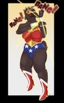 Rating: s
ID: 5528570
Date: 2025-04-25 00:50:11 -0400
Status: active
Score: 5
absurd_res alpha_channel angry annoyed anthro arm_tuft armor bathory_black_(therealnarrowjungle) black_body black_fur bodysuit boots bovid bracers breasts caprine clothing cosplay crown eitodorito elbow_tuft eye_patch eyewear female fist footwear fur goat gradient_background hair headgear hi_res high_heeled_boots high_heels horn leotard mammal mouth_closed neck_tuft onomatopoeia red_eyes shoes short_hair shoulder_tuft simple_background skinsuit solo sound_effects star superhero tail text thick_thighs tiara tight_clothing tuft wonder_woman post #5528570