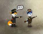 Rating: s
ID: 2048664
Date: 2019-11-09 05:07:00 -0500
Status: active
Score: -1
2009 angry canid canine canis clothing dialogue domestic_dog duo fox german_text gun husky mammal nazi nordic_sled_dog ranged_weapon saintblue sauwastika simple_background spitz swastika text translated uniform weapon post #2048664