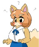 Rating: s
ID: 5645968
Date: 2025-06-16 10:02:29 -0400
Status: active
Score: 1
anthro black_eyes blush blush_stickers breasts brown_hair bully_fox canid canine clothing eyebrows female fox hair hi_res mammal medium_breasts neck_ribbon nose_blush paws question_mark school_uniform solo tail uniform unknown_artist white_eyebrows post #5645968