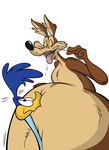 Rating: s
ID: 3587937
Date: 2022-09-25 14:52:01 -0400
Status: active
Score: 65
2021 4_fingers absurd_res anthro anthro_pred avian beak belly belly_press big_belly biped bird blue_body blue_feathers bodily_fluids brown_body brown_fur canid canine canis comic countershade_face countershade_fur countershade_torso countershading coyote cuculiform digital_media_(artwork) drooling duo eye_contact eyebrows fangs feathers feral feral_prey fingers front_view fur half-closed_eyes hand_on_belly hi_res holding_object holding_toothpick huge_belly huge_thighs hyper hyper_belly imminent_vore inner_ear_fluff larger_anthro light lighting long_neck looking_at_another looming looming_over looney_tunes male male_pred male_prey mammal multicolored_body multicolored_fur narrowed_eyes nervous nervous_smile nervous_sweat new_world_ground_cuckoo nude obese obese_anthro obese_male open_mouth open_smile overweight overweight_anthro overweight_male picking_teeth pink_tongue remmyfox road_runner_(looney_tunes) roadrunner saliva saliva_string shaded sharp_teeth simple_background size_difference smaller_feral smile standing sweat sweatdrop tan_body tan_countershading tan_eyebrows tan_fur teasing teeth thick_thighs tongue tongue_out toothpick tuft two_tone_body two_tone_fur warner_brothers white_background wide_hips wile_e._coyote yellow_beak post #3587937