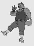 Rating: s
ID: 5353888
Date: 2025-02-05 18:03:27 -0500
Status: active
Score: 12
2025 3:4 anthro arm_tuft biceps boomstick_0 bottomwear clothed clothed_anthro clothed_male clothing collar elbow_tuft facial_hair facial_tuft footwear full-length_portrait gesture goatee greyscale grin hand_gesture hand_in_pocket heart_collar hi_res hyena looking_at_viewer male mammal manly monochrome neck_tuft one_leg_up pants pecs pockets portrait raised_leg rolled_up_pants shirt shoes simple_background slightly_chubby smile solo spiked_wristband standing tank_top topwear tuft watermark white_background post #5353888