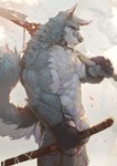 Rating: s
ID: 2192444
Date: 2020-03-25 23:58:14 -0400
Status: active
Score: 94
abs anthro asian_clothing biceps blue_body blue_fur canid canine canis clothed clothing east_asian_clothing fundoshi fur gloves handwear hi_res holding_melee_weapon holding_object holding_sword holding_weapon japanese_clothing looking_at_viewer male mammal melee_weapon muscular muscular_anthro muscular_male orange_eyes pecs pockyrumz portrait scabbard solo sword three-quarter_portrait topless underwear vein weapon white_body white_fur wolf post #2192444