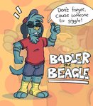 Rating: s
ID: 2447458
Date: 2020-10-14 16:21:53 -0400
Status: active
Score: 12
3_toes 4_fingers anthro badler_the_beagle baseball_cap blue_bottomwear blue_clothing blue_hat blue_headwear blue_pants bottomwear canid canine canis character_name clothing detailed_background dialogue domestic_dog english_text eyewear feet fingers footwear fur green_body green_fur hat headgear headwear hi_res legwear male mammal open_mouth orange_background pants pattern_clothing pattern_footwear pattern_legwear pattern_socks red_clothing red_hat red_headwear red_shirt red_topwear shirt shorts simple_background socks solo striped_clothing striped_footwear striped_legwear striped_socks stripes sunglasses t-shirt teeth_showing text tinydeerguy toeless_footwear toeless_socks toes topwear yellow_clothing yellow_footwear yellow_legwear yellow_socks post #2447458