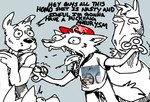 Rating: s
ID: 5118607
Date: 2024-10-16 10:36:56 -0400
Status: active
Score: 14
2024 ambiguous_gender anthro black_nose blue_background bottomwear canid canine canis clothing cyprinid cypriniform dialogue domestic_dog english_text fish fur goldfish group hat headgear headwear hi_res luwuciel maga_hat make_america_great_again male mammal marine meme open_mouth pants photo red_clothing red_hat red_headwear shirt simple_background sketch stare t-shirt teeth text tongue topwear white_body white_fur yelling post #5118607