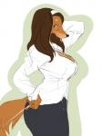 Rating: s
ID: 2099687
Date: 2019-12-29 17:53:06 -0500
Status: active
Score: 89
2016 3:4 accessory afghan_hound anthro big_breasts big_butt black_nose bottomwear breasts brown_body brown_fur brown_hair butt canid canine canis cleavage clothed clothing colored_sketch digital_media_(artwork) domestic_dog eyelashes eyewear female fur glasses green_eyes hair hair_accessory hairband hand_behind_head hand_on_hip hunting_dog kemono kikurage lewd_teacher_(kikurage) long_hair looking_at_viewer mammal mature_anthro mature_female pointer shirt side_view sighthound simple_background sketch skirt smile solo topwear white_background post #2099687