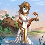 Rating: s
ID: 3250449
Date: 2022-03-30 12:12:24 -0400
Status: active
Score: 872
2022 adobe_photoshop_(artwork) anthro arm_cuffs arthropod bracelet breasts canid canine cattail_(plant) cleavage clothed clothing clothing_lift cobra coiling collar colored conditional_dnp crown detailed_background digital_media_(artwork) dragonfly dress dress_lift duo egyptian egyptian_belt egyptian_clothing felid female feral forked_tongue fur hair headdress headgear hi_res hybrid insect jewelry kathrin_vaughan keidran looking_at_viewer mammal markings midriff navel necklace outside palm_tree pantherine partially_submerged pillar plant reeds reptile river scalie skimpy smile snake sphinx_(sculpture) spots spotted_body spotted_fur tail temple text tiara tom_fischbach tongue tongue_out tree twokinds url water post #3250449