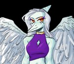 Rating: s
ID: 5650312
Date: 2025-06-18 03:26:58 -0400
Status: pending
Score: 2
absurd_res alpha_channel amber_eyes anthro biped blue_body blue_scales bone_frill breasts cavemanon_studios cleavage_cutout clothed clothed_anthro clothed_female clothing colored crop_top cutout eyeshadow fang_(gvh) feathered_wings feathers female frill_(anatomy) front_view garylthebinecorn goodbye_volcano_high grey_body grey_feathers grey_hair hair half-length_portrait hi_res long_hair looking_at_viewer makeup markings medium_breasts midriff navel neutral_expression non-mammal_breasts portrait prehistoric_species pterodactylus pterosaur purple_clothing purple_crop_top purple_shirt purple_topwear reptile scales scalie shaded shirt simple_background snoot_game solo striped_markings stripes topwear transparent_background wings post #5650312