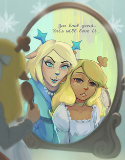 Rating: s
ID: 5735212
Date: 2025-07-26 04:32:13 -0400
Status: active
Score: 67
anthro blonde_hair blue_clothing blue_eyes blue_jacket blue_lips blue_topwear brown_eyes carol_holiday choker clothed clothing deer deltarune dress duo english_text female female/female freckles gem hair hi_res jacket jewelry lessno lifeless_eyes lips mammal mind_break mirror mirror_reflection necklace noelle_holiday pearl_(gem) pearl_necklace reflection snowgrave text topwear undertale_(series) white_clothing white_dress post #5735212
