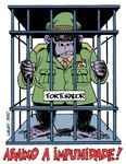 Rating: s
ID: 3488945
Date: 2022-08-05 13:31:37 -0400
Status: active
Score: 13
2010 ape barefoot biped black_body black_fur bottomless brazil cage carlos_latuff cc-by-nd clothed clothing creative_commons feet feral fur green_clothing green_hat green_headwear green_topwear haplorhine hat headgear headwear looking_at_viewer male mammal military_uniform necktie politics portuguese_description portuguese_text primate solo text topwear translated uniform post #3488945