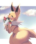 Rating: s
ID: 5647761
Date: 2025-06-17 01:54:28 -0400
Status: active
Score: 31
2023 ambiguous_gender anthro big_ears eeveelution flower flower_crown fur generation_1_pokemon hi_res holding_object jolteon monochroact nintendo plant pokemon pokemon_(species) sky skyscape solo tail thick_thighs tuft white_body white_fur yellow_body yellow_eyes yellow_fur post #5647761