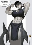 Rating: s
ID: 5047635
Date: 2024-09-13 11:46:08 -0400
Status: active
Score: 96
abs absurd_res angelbite_piercing animal_humanoid arm_tattoo big_breasts black_bottomwear black_clothing black_hair black_sclera black_topwear bonnymama7 bottomwear bracelet breasts bridge_piercing caninebite_piercing cleavage clothed clothing collar dialogue ear_piercing ear_ring english_text eyelashes facial_piercing female first_person_view fish fish_humanoid fish_tail flexing flexing_bicep glasgow_smile grey_background grey_body grey_scales hair hand_behind_head hi_res huge_breasts humanoid humanoid_pointy_ears jewelry lip_piercing looking_at_viewer marine marine_humanoid merfolk mohawk muscular muscular_female navel nose_piercing nose_ring notched_ear orange_eyes piercing pointy_ears pupils ring_piercing scales septum_piercing septum_ring shark_girl_(bonnymama7) shark_humanoid sharp_teeth simple_background slit_pupils smile snakebite_piercing solo speech_bubble spiked_collar spikes split_form talking_to_viewer tattoo teeth text topwear white_background wide_hips post #5047635