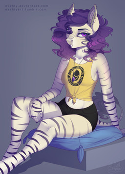 2018 5_fingers anthro breasts clothed clothing digital_media_(artwork) ear_piercing equine evehly female fur hair looking_at_viewer mammal piercing purple_eyes purple_hair simple_background sitting solo striped_fur stripes zebra
Rating: Safe
Score: 8
User: Millcore
Date: June 20, 2018 2018 5_fingers anthro breasts clothed clothing digital_media_(artwork) ear_piercing equine evehly female fur hair looking_at_viewer mammal piercing purple_eyes purple_hair simple_background sitting solo striped_fur stripes zebra
Rating: Safe
Score: 8
User: Millcore
Date: June 20, 2018
