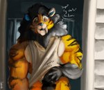 Rating: s
ID: 3831122
Date: 2023-01-24 10:35:00 -0500
Status: active
Score: 25
anthro avarice_panthera_leo black_hair black_stripes blue_nose dialogue felid hair half-closed_eyes hybrid karrnade liger male mammal muscular muscular_anthro muscular_male narrowed_eyes pantherine pecs red_eyes solo stripes yellow_body post #3831122