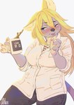 Rating: s
ID: 2134904
Date: 2020-01-31 19:26:15 -0500
Status: active
Score: 22
anthro aruurara beverage blonde_hair blue_eyes blush clothed clothing coffee container cup domestic_cat felid feline felis female fur hair hi_res kemono long_hair mammal navel_(aruurara) pawpads purple_body purple_fur simple_background solo tongue tongue_out white_background post #2134904