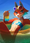 Rating: s
ID: 5658240
Date: 2025-06-21 14:14:23 -0400
Status: active
Score: 79
2025 absurd_res animal_crossing anthro audie_(animal_crossing) beverage bikini blonde_hair blue_eyes canid canine canis clothing detailed_background el-k eyewear female flat_chested fur hair hi_res holding_beverage holding_object inflatable looking_at_viewer mammal navel nintendo orange_body orange_fur palm_tree plant sea signature solo sunglasses swimwear telescope tree two-piece_swimsuit villager_(animal_crossing) water wolf post #5658240