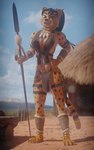 Rating: s
ID: 5079730
Date: 2024-09-28 07:01:28 -0400
Status: active
Score: 50
3d_(artwork) 5:8 abs africa african anthro athletic athletic_anthro athletic_female black_hair bottomwear cheetah chenira_(johnwulffe) claws clothing digital_media_(artwork) ear_piercing ear_ring facial_markings feathers felid feline felis female full-length_portrait fur gold_(metal) gold_jewelry hair head_markings hut jewelry johnwulffe knife loincloth long_hair looking_at_viewer mammal markings melee_weapon mountain muscular muscular_anthro muscular_female necklace outside piercing polearm ponytail portrait ring_(jewelry) ring_piercing savanna solo spear spots spotted_body spotted_fur standing straps tribal tribal_clothing tribal_jewelry tribal_necklace tribal_outfit weapon whiskers yellow_body yellow_eyes yellow_fur post #5079730